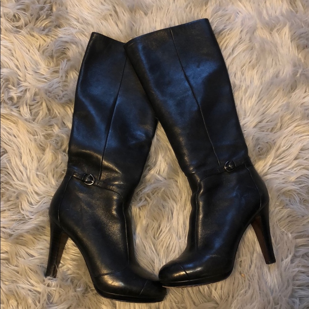 Coach genuine leather black boots